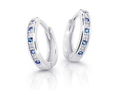 Cutie Jewellery Šarmantni okrogli uhani iz belega zlata C3342-80-X-2 (Barva modra)