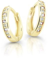 Cutie Jewellery Šarmantni okrogli uhani iz rumenega zlata C3342-80-X-1 (Barva červená)