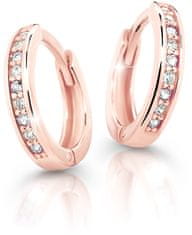 Cutie Jewellery Šarmantni okrogli uhani iz roza zlata C3342-80-X-4 (Barva fuksija)