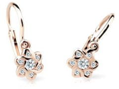 Cutie Jewellery Otroški uhani iz roza zlata C2149-10-X-4 (Barva svetlo zelena)