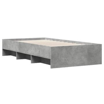 Vidaxl Posteljni okvir betonsko siv 75x190 cm inženirski les