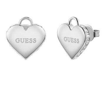 Guess Romantični jekleni uhani Hearts Falling In Love JUBE02231JWRHT/U