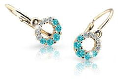 Cutie Jewellery Zlati otroški uhani C2154-10-X-1 (Barva svetlo zelena)