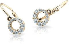 Cutie Jewellery Zlati otroški uhani C2154-10-X-1 (Barva svetlo zelena)