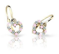 Cutie Jewellery Otroški uhani iz rumenega zlata C2157-10-X-1 (Barva fuksija)