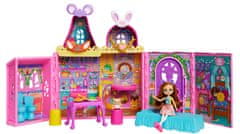 Mattel Hiša prijateljstva Enchantimals, lutka in hiša, 7 igralnih površin, 24 igralnih kosov HXL53