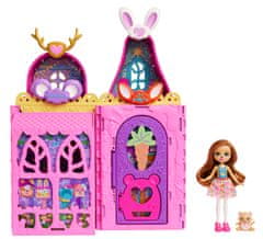 Mattel Hiša prijateljstva Enchantimals, lutka in hiša, 7 igralnih površin, 24 igralnih kosov HXL53