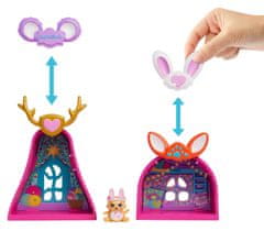 Mattel Hiša prijateljstva Enchantimals, lutka in hiša, 7 igralnih površin, 24 igralnih kosov HXL53