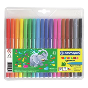 Centropen Flomastri 7790 Pralni – set 18 kos
