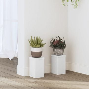 Vidaxl vidaXL Podstavki za rože v lončkih, 2 kosa, beli, 10x10x18 cm