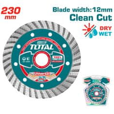 Total One-Stop Tools Turbo diamantna plošča 230x22,2mm, 12mm / INDUSTRIAL (TAC2132301)