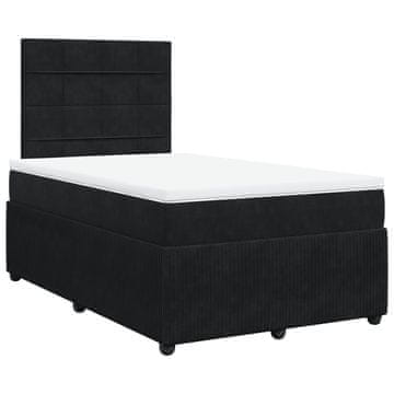 Vidaxl Box spring postelja z vzmetnico črna 120x190 cm žamet