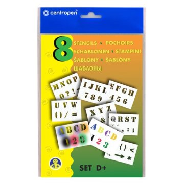 Centropen AIR PENS G šablone 9996/D črke+številke, set 8 kos