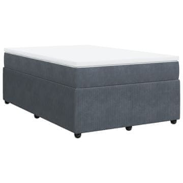 Vidaxl Box spring postelja z vzmetnico temno siv 120x190 cm žamet