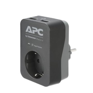 APC PME1WU2B-GR prenapetostna zaščita 1DIN + 2 USB Stenska črna