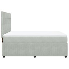 Vidaxl Box spring postelja z vzmetnico svetlo siv 140x190 cm žamet