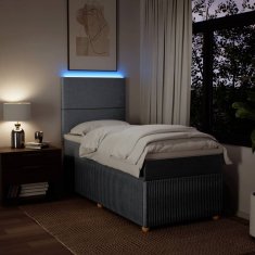Vidaxl Box spring postelja z vzmetnico svetlo siv 100x200 cm blago