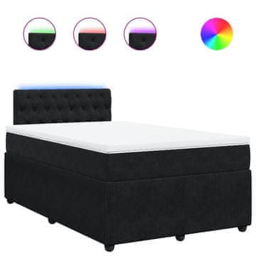 Vidaxl Box spring postelja z vzmetnico črna 120x190 cm žamet
