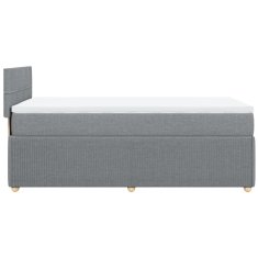 Vidaxl Box spring postelja z vzmetnico svetlo siv 100x200 cm blago