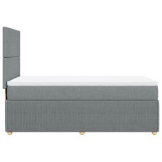 Vidaxl Box spring postelja z vzmetnico svetlo siv 100x200 cm blago