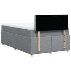 Vidaxl Box spring postelja z vzmetnico svetlo siva 120x200 cm blago