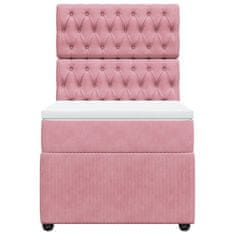 Vidaxl Box spring postelja z vzmetnico roza 90x190 cm žamet