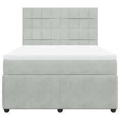 Vidaxl Box spring postelja z vzmetnico svetlo siv 140x190 cm žamet
