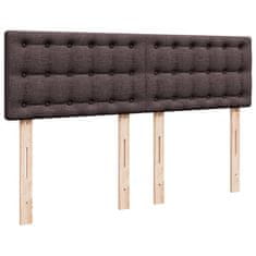 Vidaxl Box spring postelja z vzmetnico temno rjava 140x200 cm blago