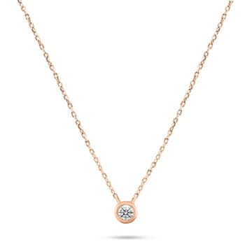 Brilio Silver Elegantna bronasta ogrlica s cirkonom NCL86R