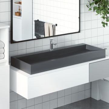 Vidaxl vidaXL Umivalnik, 120x46x11 cm, mineralni/marmorni kompozit, antracit
