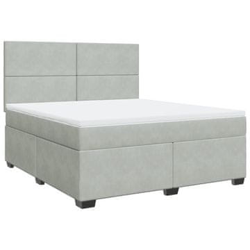 Vidaxl Box spring postelja z vzmetnico svetlo siva 180x200 cm žamet