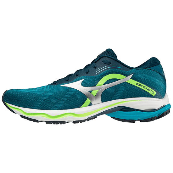 Mizuno Moški tekaški copati Wave Ultima 13, beli/modri/zeleni, veliki 46.5