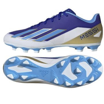 Adidas X CRAZYFAST Club Messi FxG moški nogometni čevlji, belo/modri, veliki 44