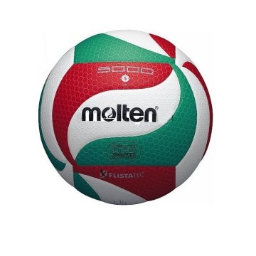 Molten Žoga za dvoransko odbojko V5M5000, bela/zelena/rdeča, vel 5