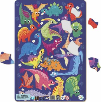 DoDo Puzzle s podlogo - Dinozavri 53 kosov