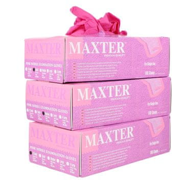 MAXTER GLOVE Rokavice Nitrile nepudrane roza 100 kom vel Z
