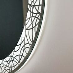 S6 Steklarstvo Šest Okroglo LED ogledalo S613A , fi 70cm,z vzorcem, kopalniško ogledalo 3barve LED 6000K, 4000K, 3000K