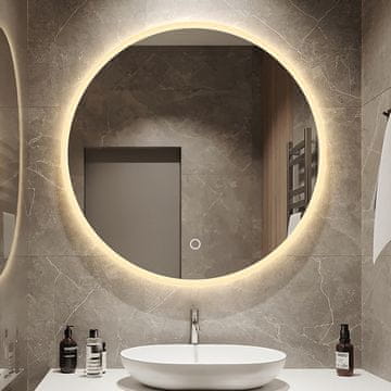 S6 Steklarstvo Šest Okroglo LED ogledalo S617C, fi 60cm, LED kopalniško ogledalo, 3 barve LED, dimmer, antifog