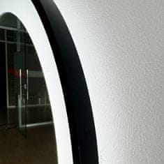 S6 Steklarstvo Šest Okroglo LED ogledalo S614B , fi 70cm, s črnim okvirjem