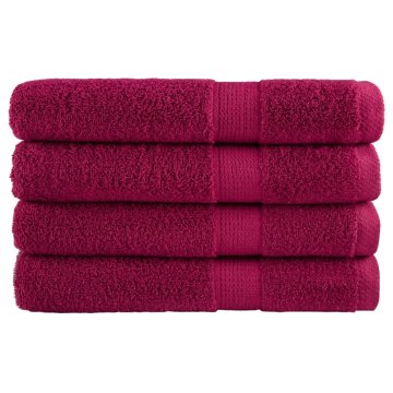 shumee Premium brisače 4 kosi bordo 100x200 cm 600 gsm 100 % bombaž