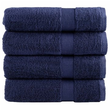 shumee Premium brisače 4 kosi modra 70x140 cm 600 g/m2 100 % bombaž