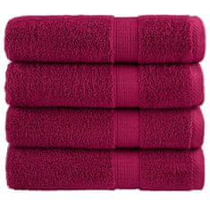 Vidaxl Premium kopalne brisače SOLUND 4 kosi bordo 100x150 cm 600 gsm