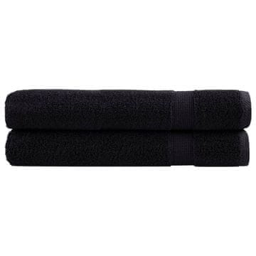 Vidaxl vidaXL Premium brisače SOLUND, 2 kosa, črne, 80 x 200 cm, 600 g/cm²