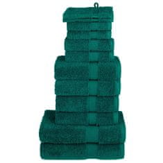 Vidaxl Komplet brisač iz bombaža 12-delni SOLUND zelena 600 gsm