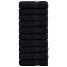 Vidaxl Premium brisače SOLUND 10 kosov črna 50x100 cm 600 g/m2
