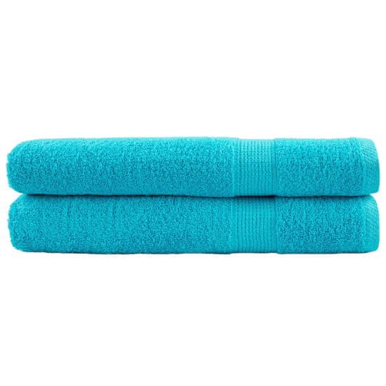 shumee Premium brisače 2 kos turkizna 100x200 cm 600 gsm 100 % bombaž