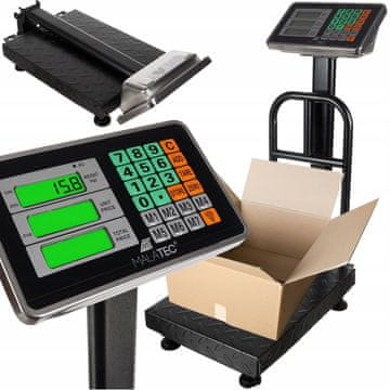 Malatec Skladiščna digitalna aku. elektronska tehtnica do 150kg LCD osvetljena črna