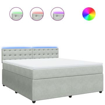 Vidaxl Box spring postelja z vzmetnico svetlo siva 180x200 cm žamet