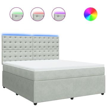 Vidaxl Box spring postelja z vzmetnico svetlo siva 180x200 cm žamet