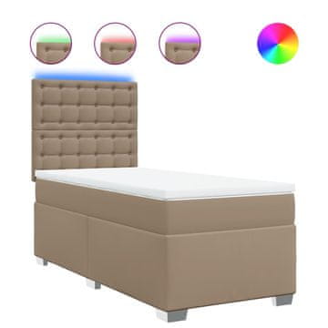 Vidaxl Box spring postelja z vzmetnico kapučino 90x200 cm umetno usnje